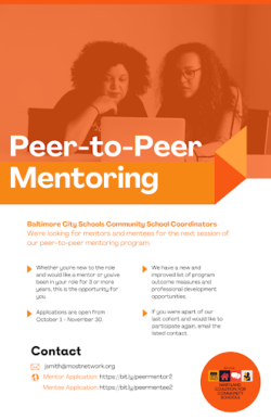 Peer-to-peer mentoring flyer
